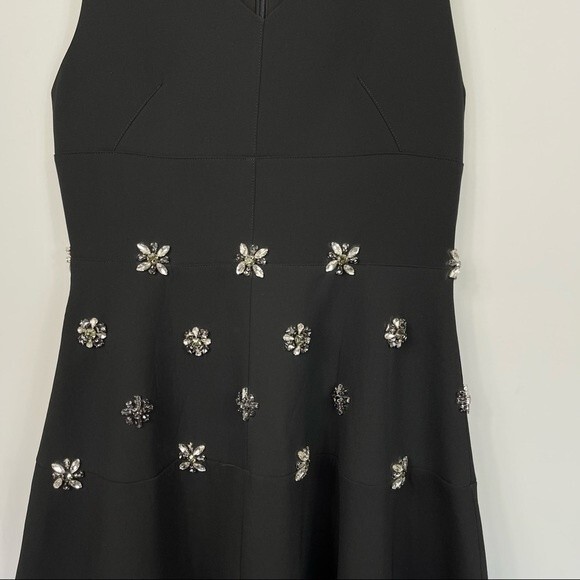 Wrong Side of Right Black Scuba Neoprene Crystal Embellished Fit & Flare Dress S - Picture 11 of 16